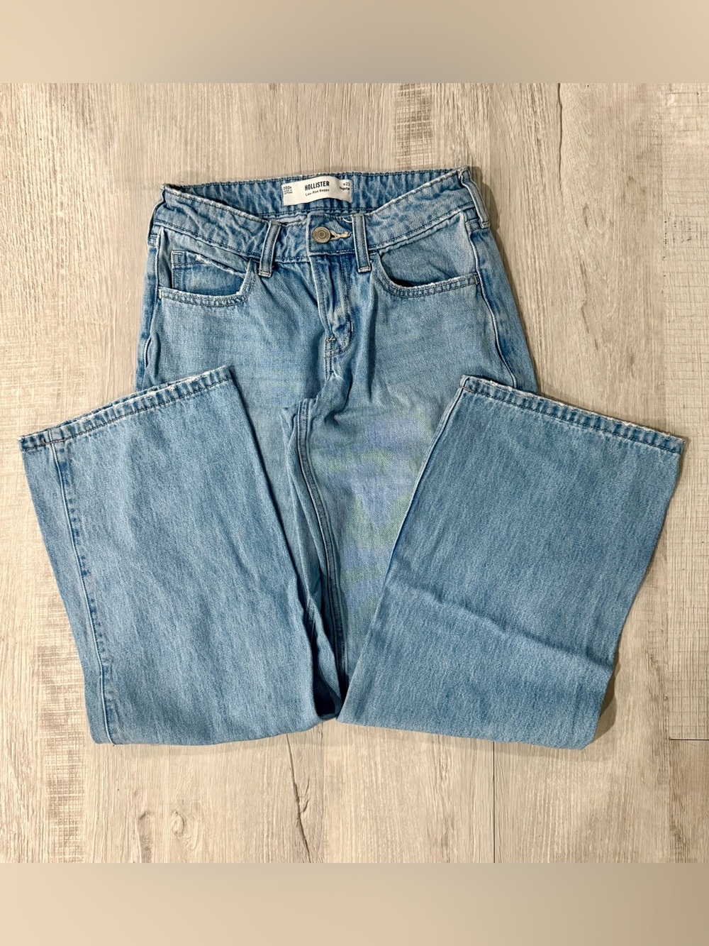 Hollister Light Blue Low Rise Baggy Wide Leg Jeans 000